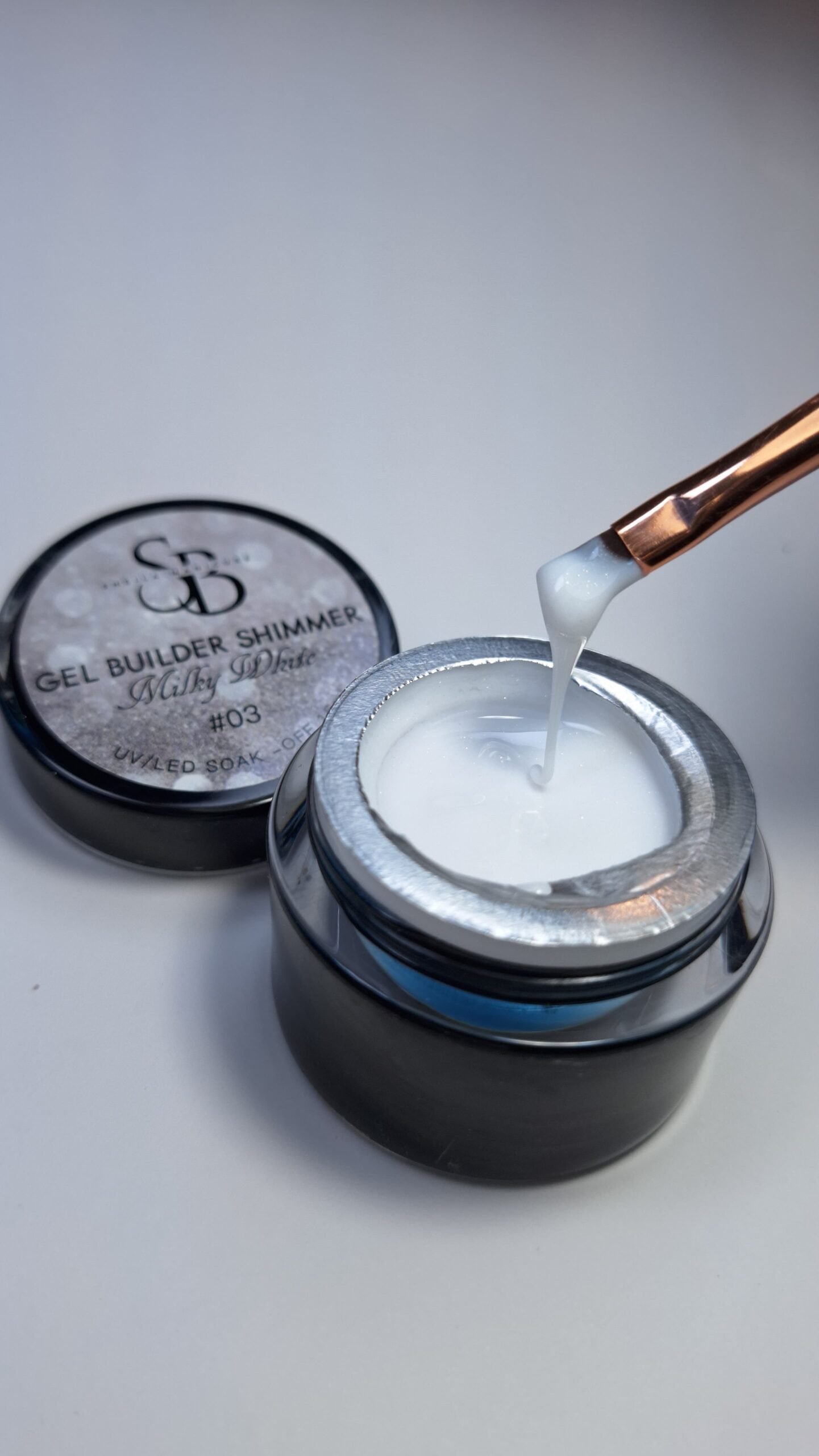 Gel builder milky white shimmer 15g