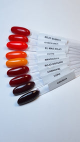 Colección 9 esmaltes rojos
