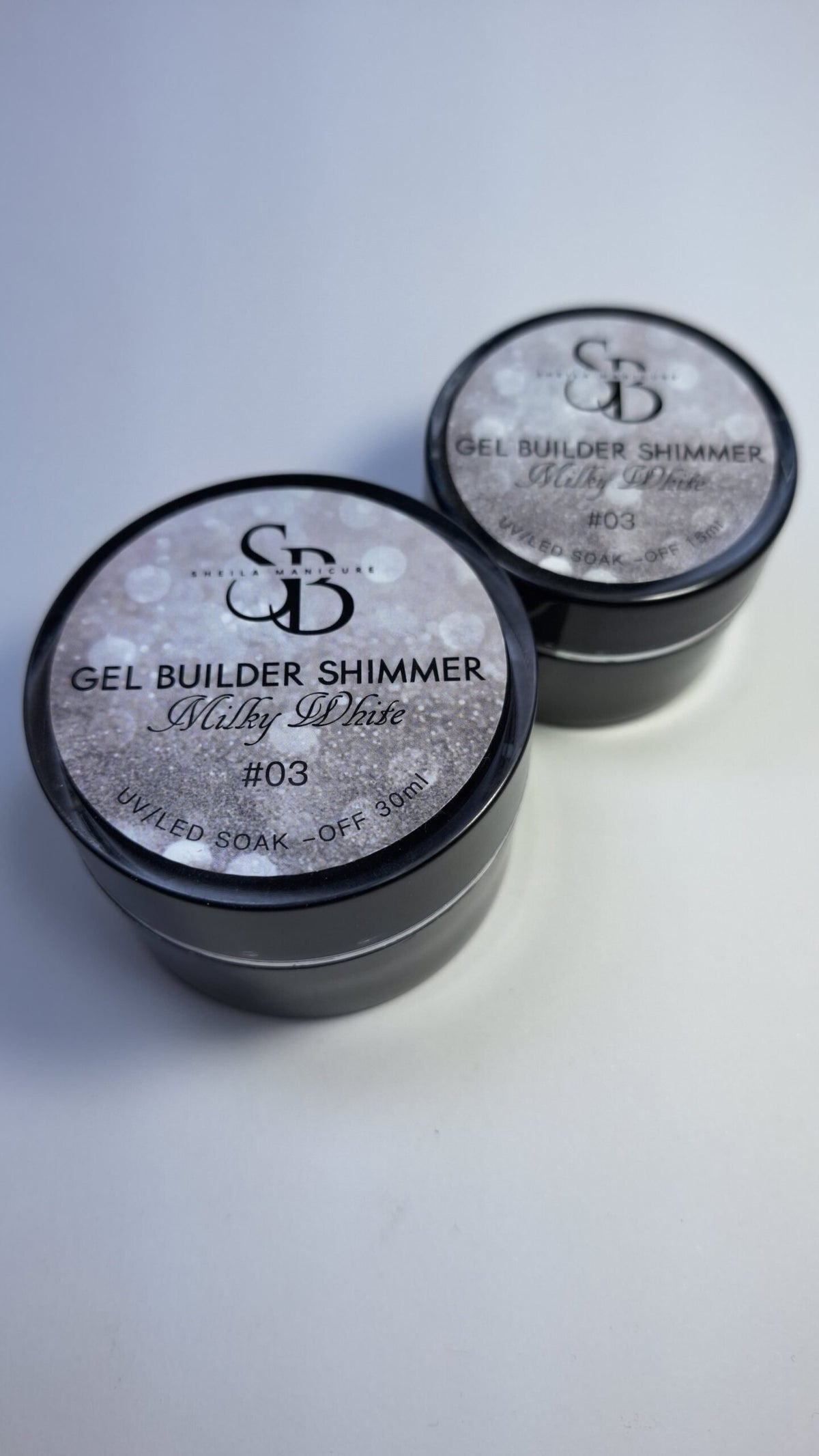 Gel builder milky white shimmer 15g