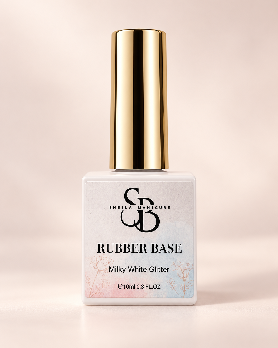 Base Rubber milky white glitter 10ml