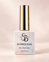 Base Rubber milky white glitter 10ml