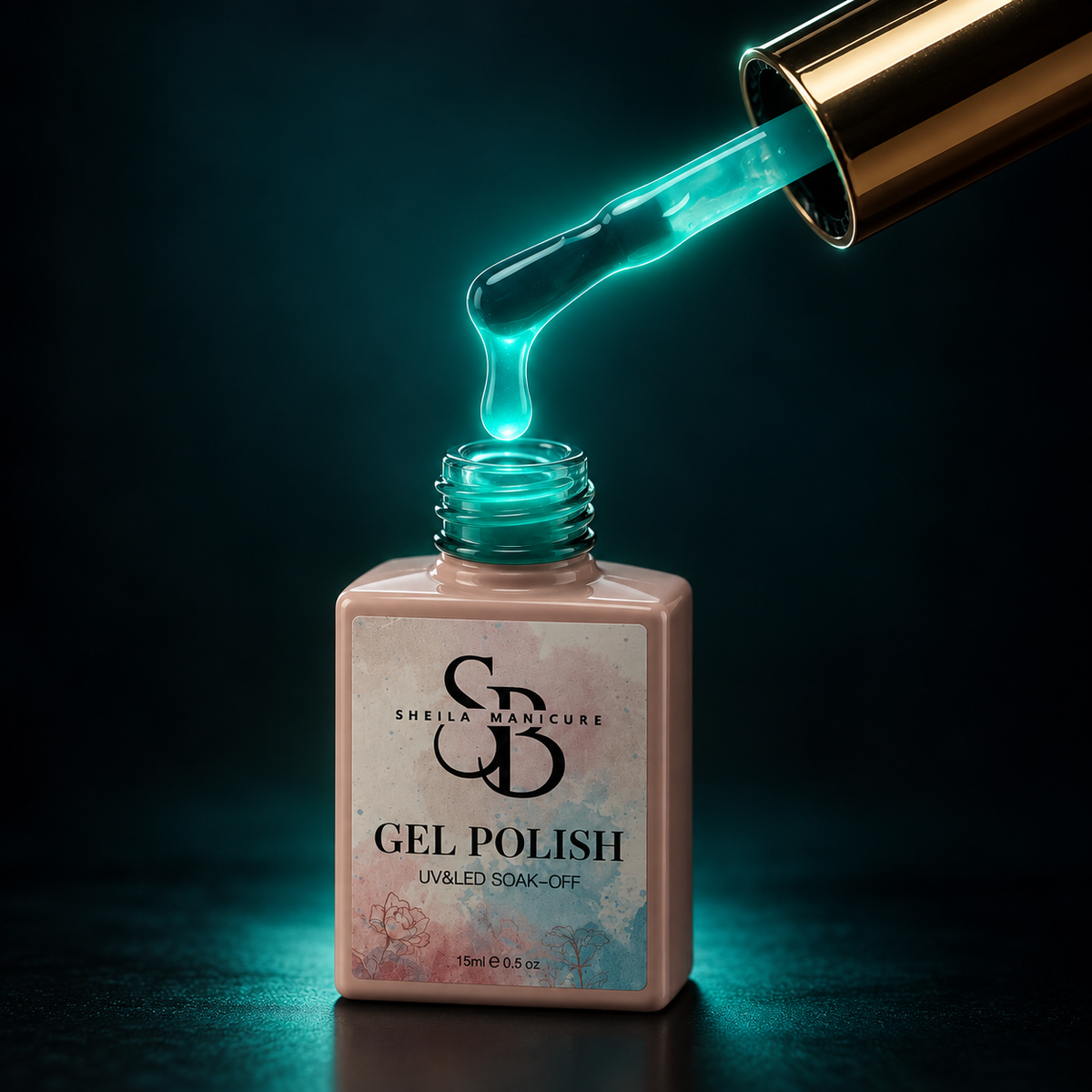 Gel polish glow turquesa traslucido