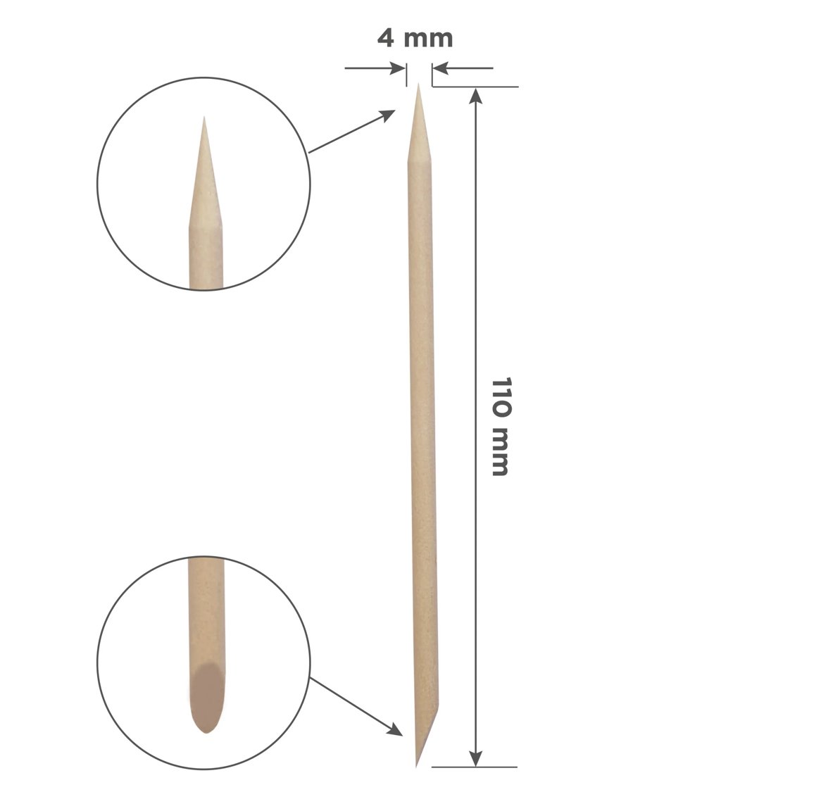 Palo De Naranjo STALEKS PRO Para Manicura 110 Mm (100 Pcs)