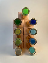 Colección de 9 esmaltes azules y verdes